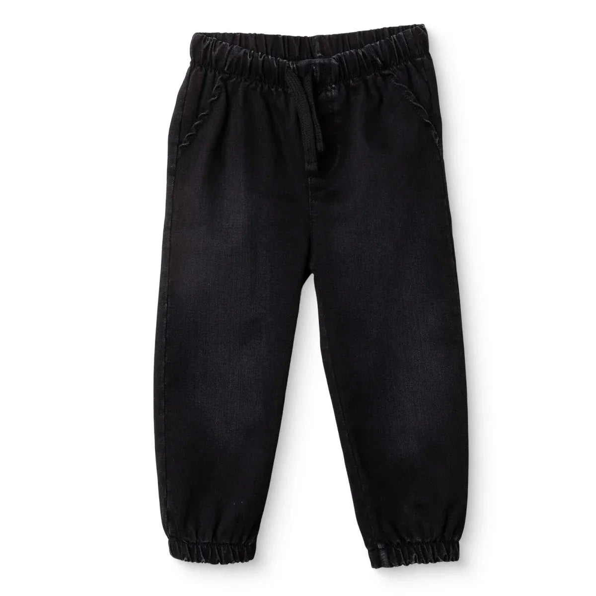 HelloBaby Elasticated Cuff Denim Baby Trousers (6-9 Months to 3-4 Years) - Black