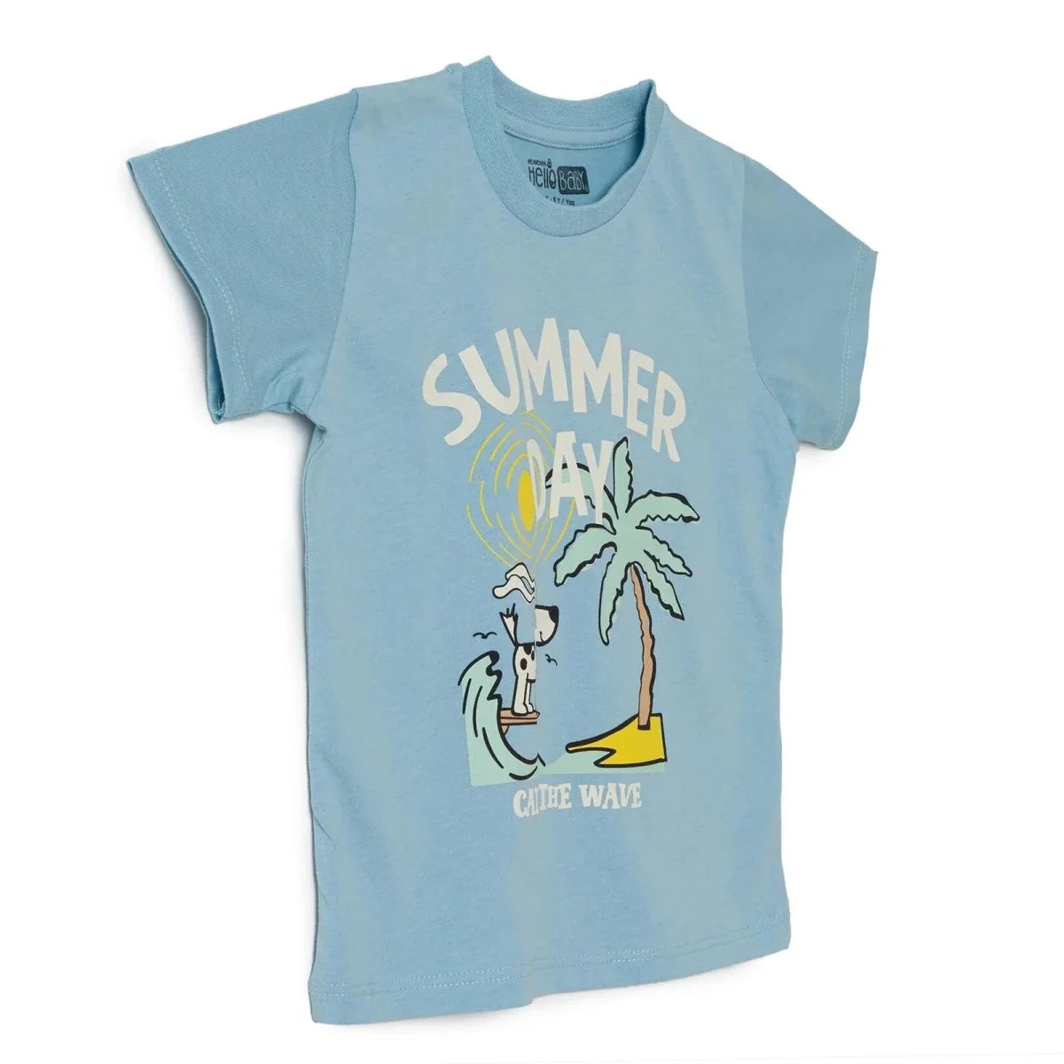HelloBaby Short Sleeve Jersey Baby T-Shirt (3-6 Months to 3-4 Years) - Blue