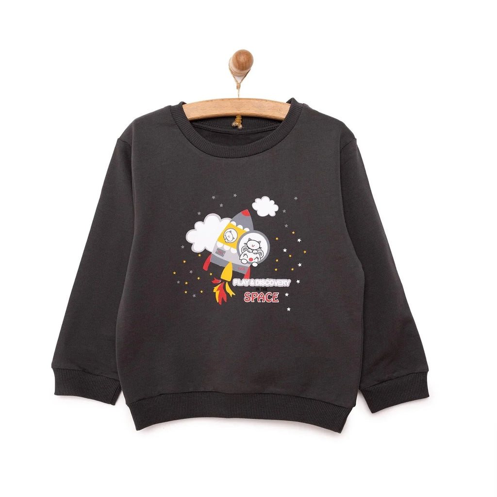 HelloBaby Popper Fastening Brushed Baby Sweatshirt (6 Months to 5 Years)
