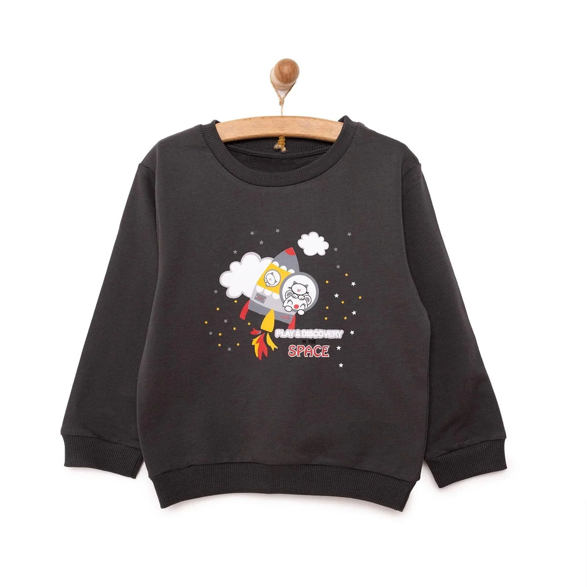 HelloBaby Popper Fastening Brushed Baby Sweatshirt (6 Months to 5 Years)