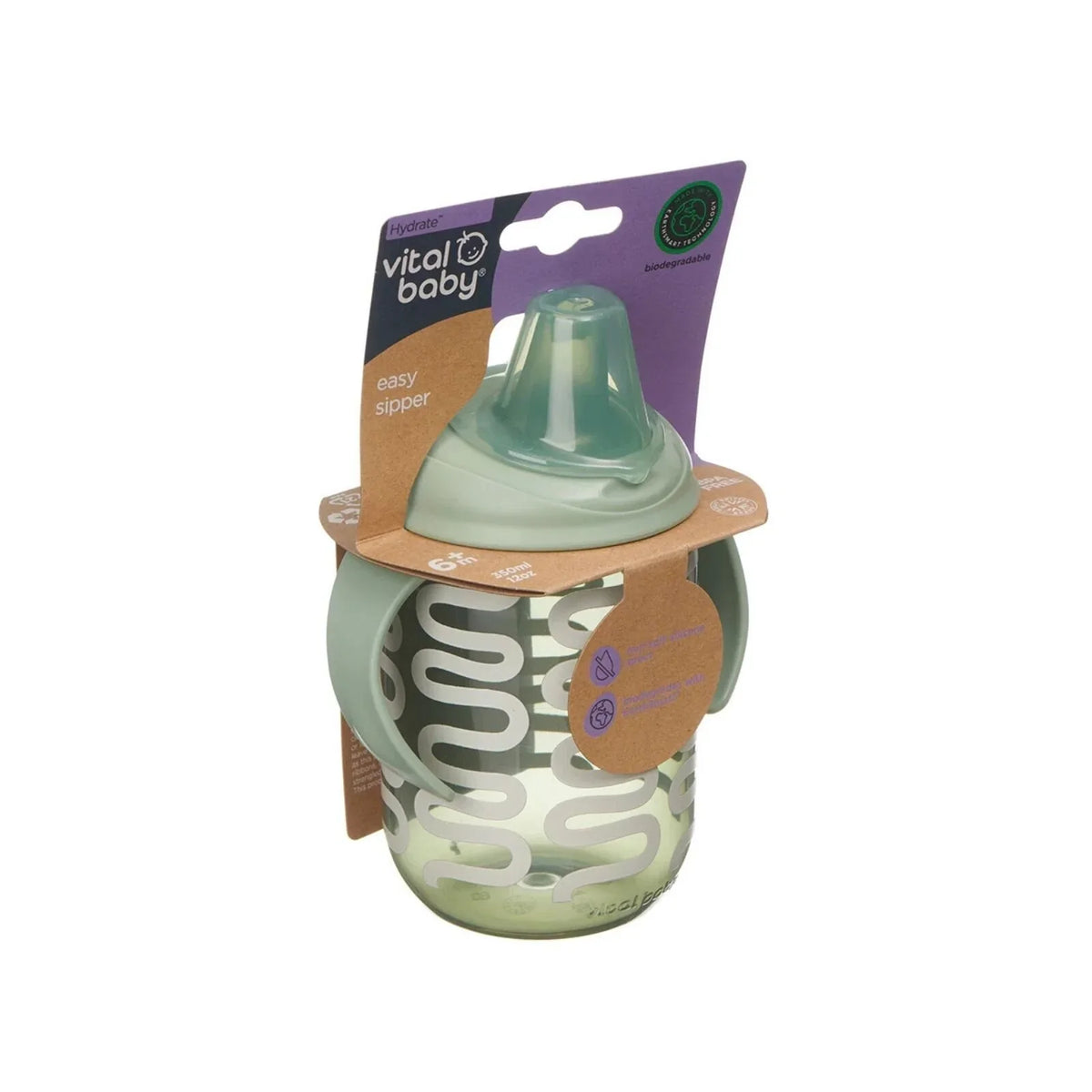 Vital Baby Hydrate Easy Sipper Cup 350ml - Natural Moss