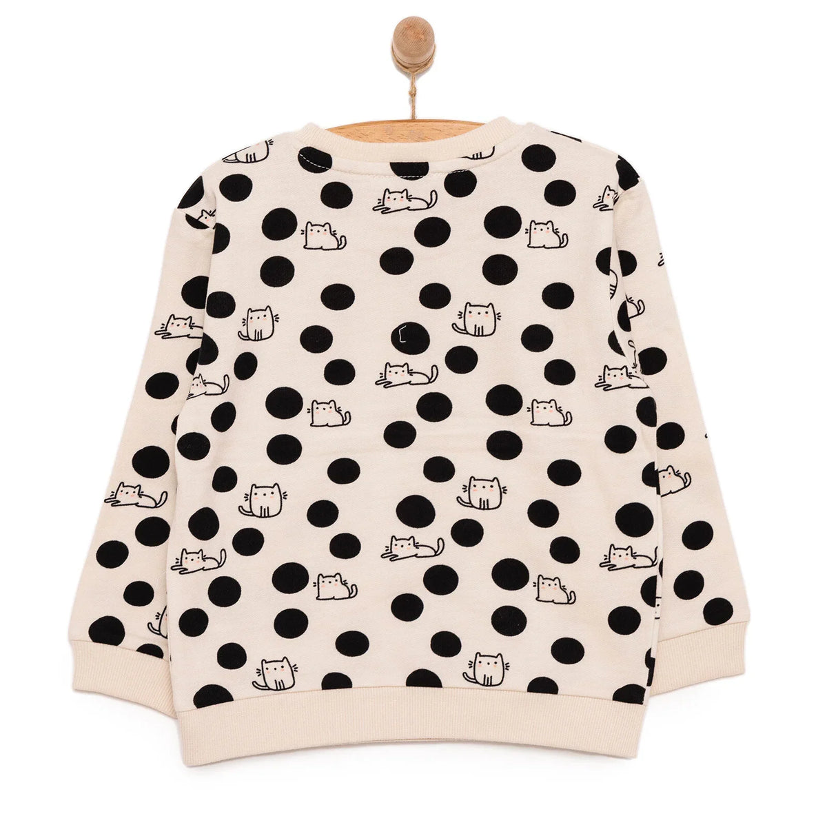 HelloBaby Cat and Polka Dot Brushed Baby Sweatshirt (6 Months to 5 Years)