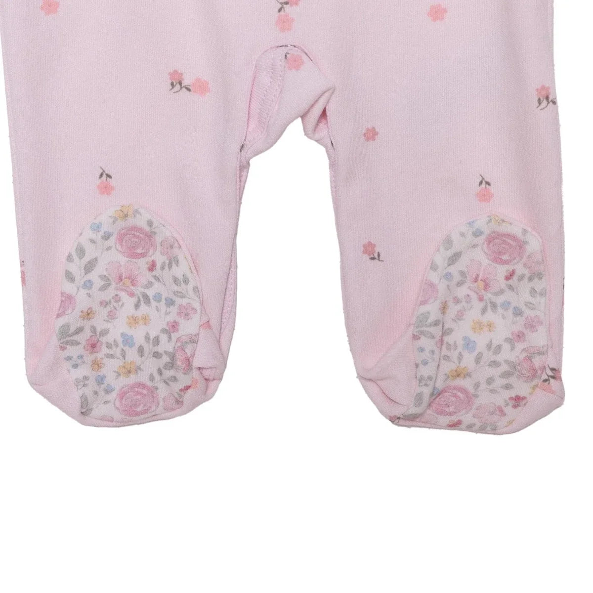 HelloBaby Floral Print Lace Collar Footed Baby Sleepsuit (Newborn to 6-9 Months) - Pink