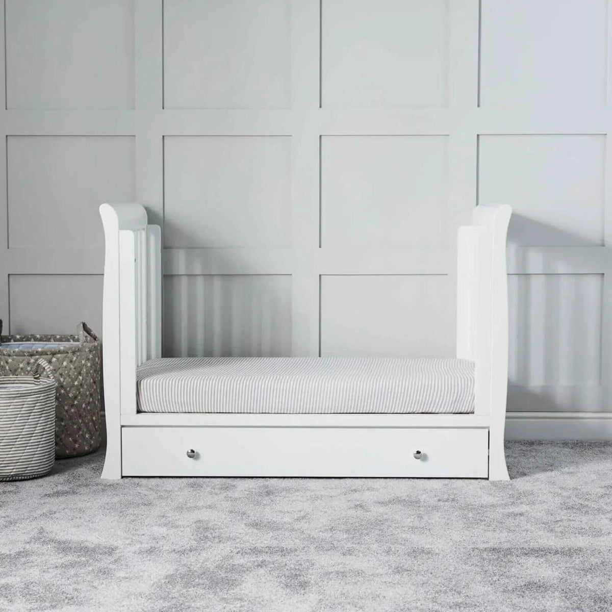 Ickle Bubba Snowdon 4 in 1 Mini 2 Piece Furniture Set White - Premium Pocket Sprung Mattress