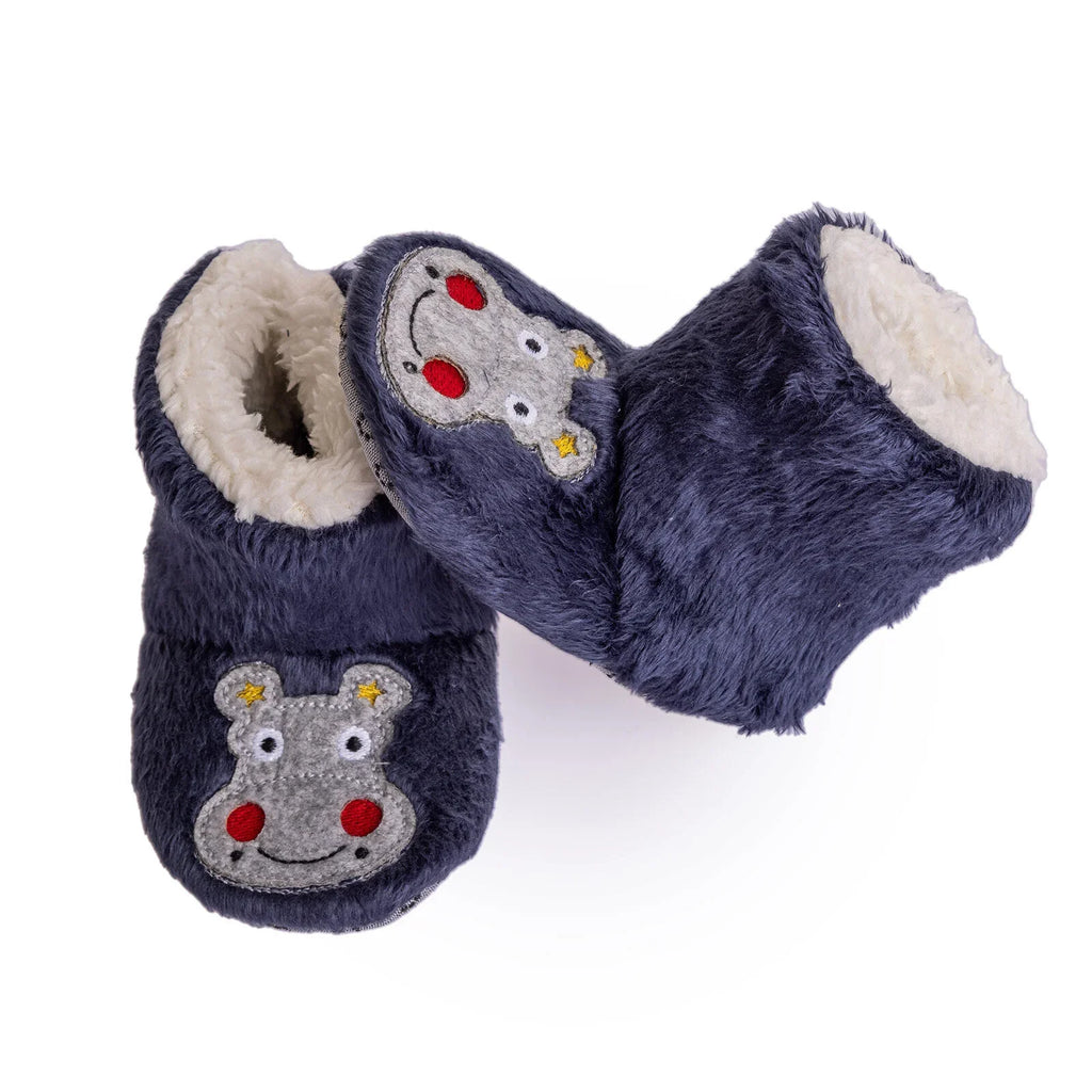 HelloBaby Hippo Embroidered Wellsoft Baby Slippers