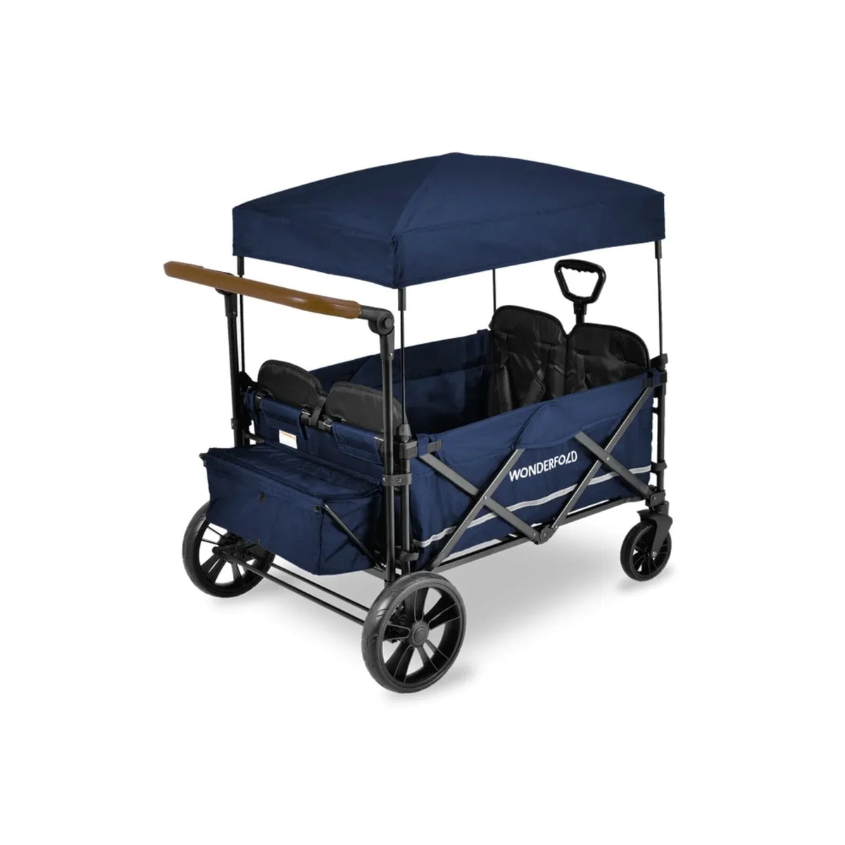 Wonderfold X4R Push and Pull Quad Stroller Wagon - Sapphire Navy
