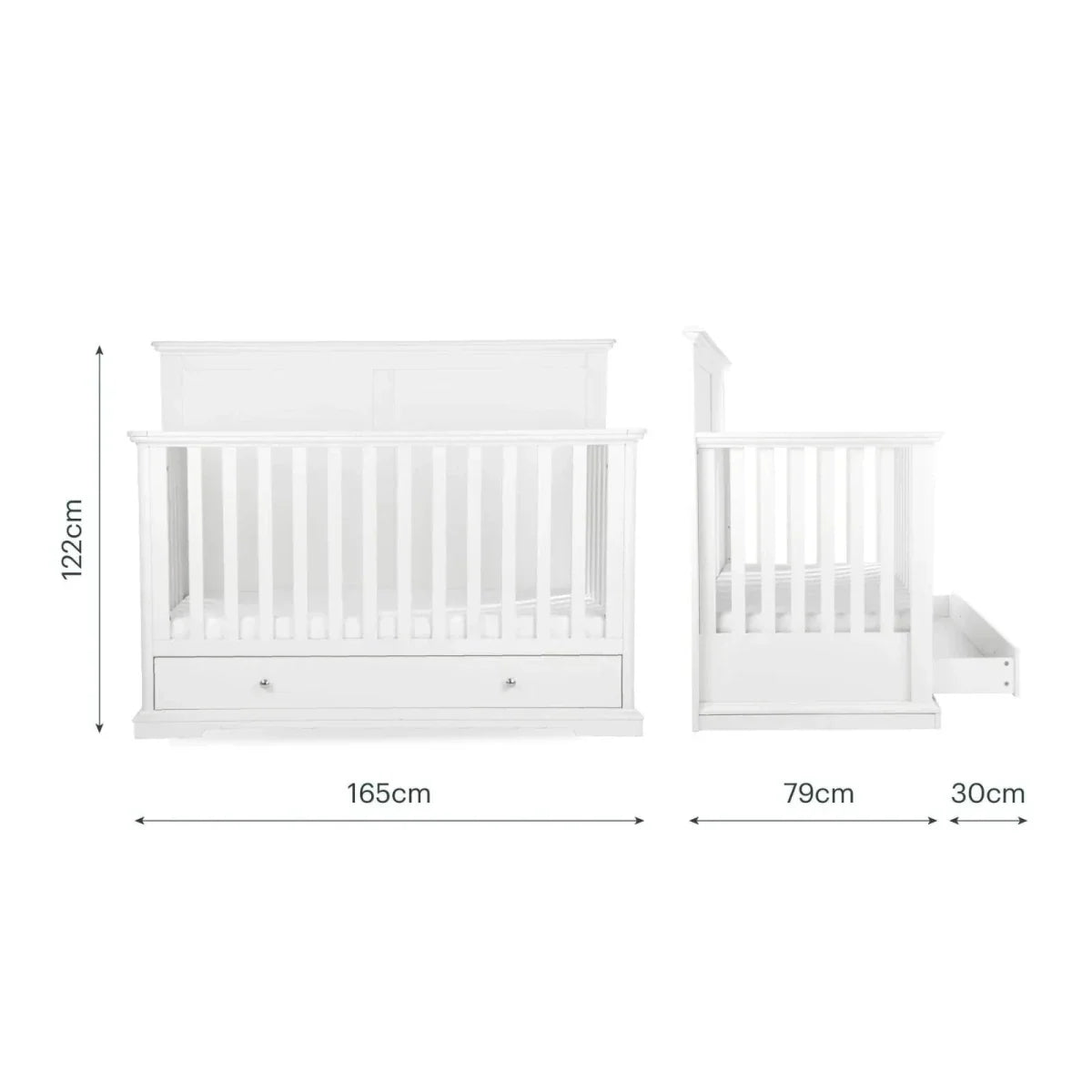 CuddleCo Beaumont Grand Cot Bed - White