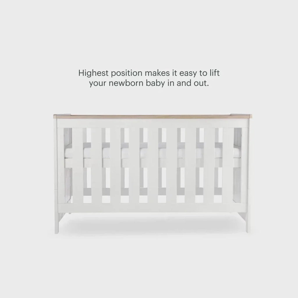 CuddleCo Burford Cot Bed - White/Oak