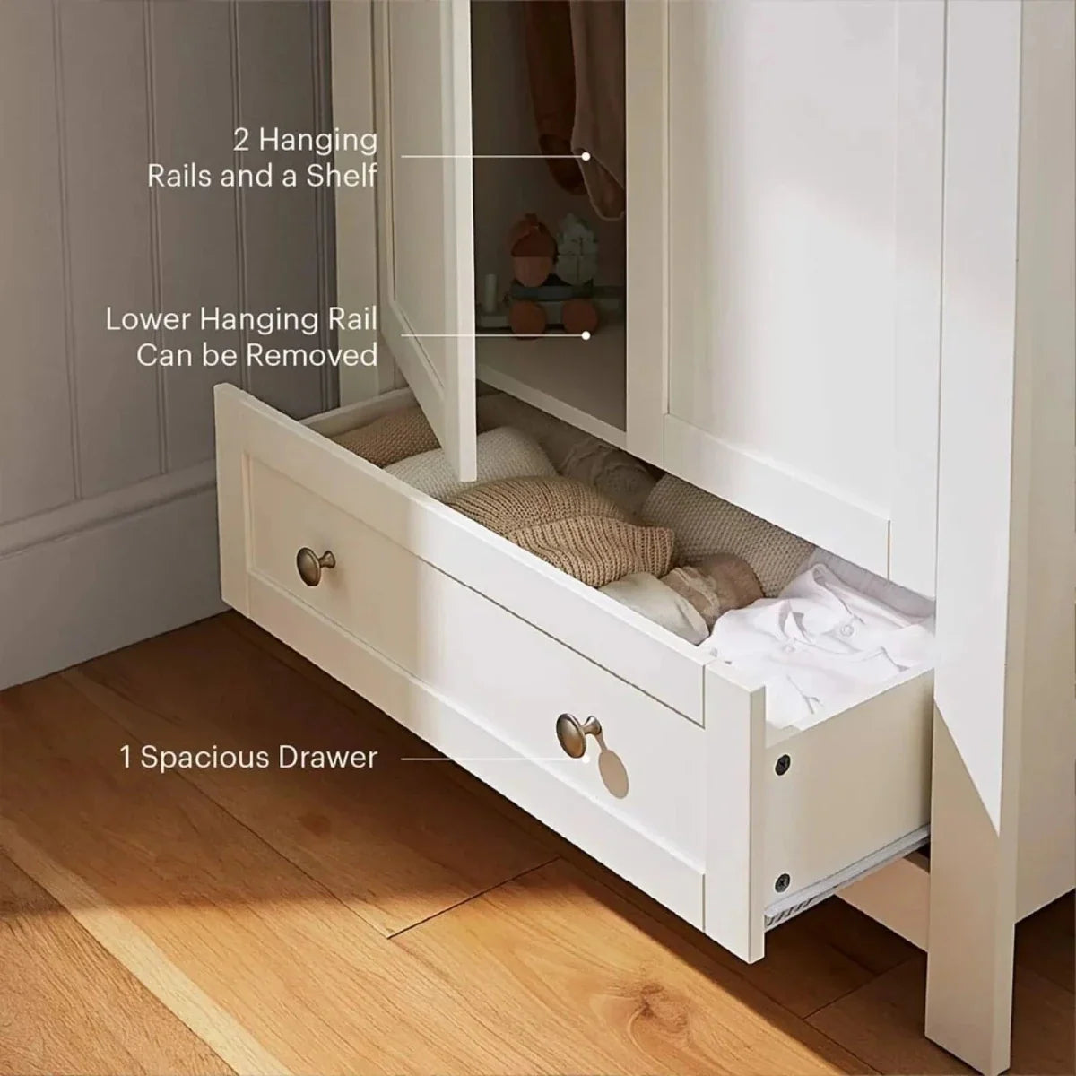CuddleCo Burford Wardrobe - White/Oak