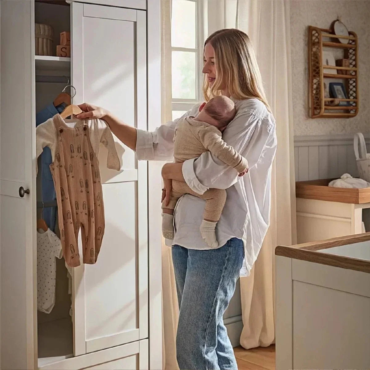 CuddleCo Burford Wardrobe - White/Oak