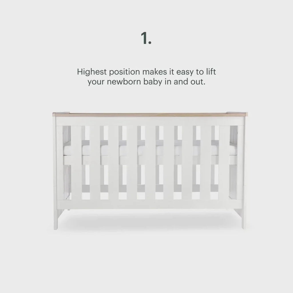CuddleCo Burford 3 Piece Nursery Furniture Set - White/Oak
