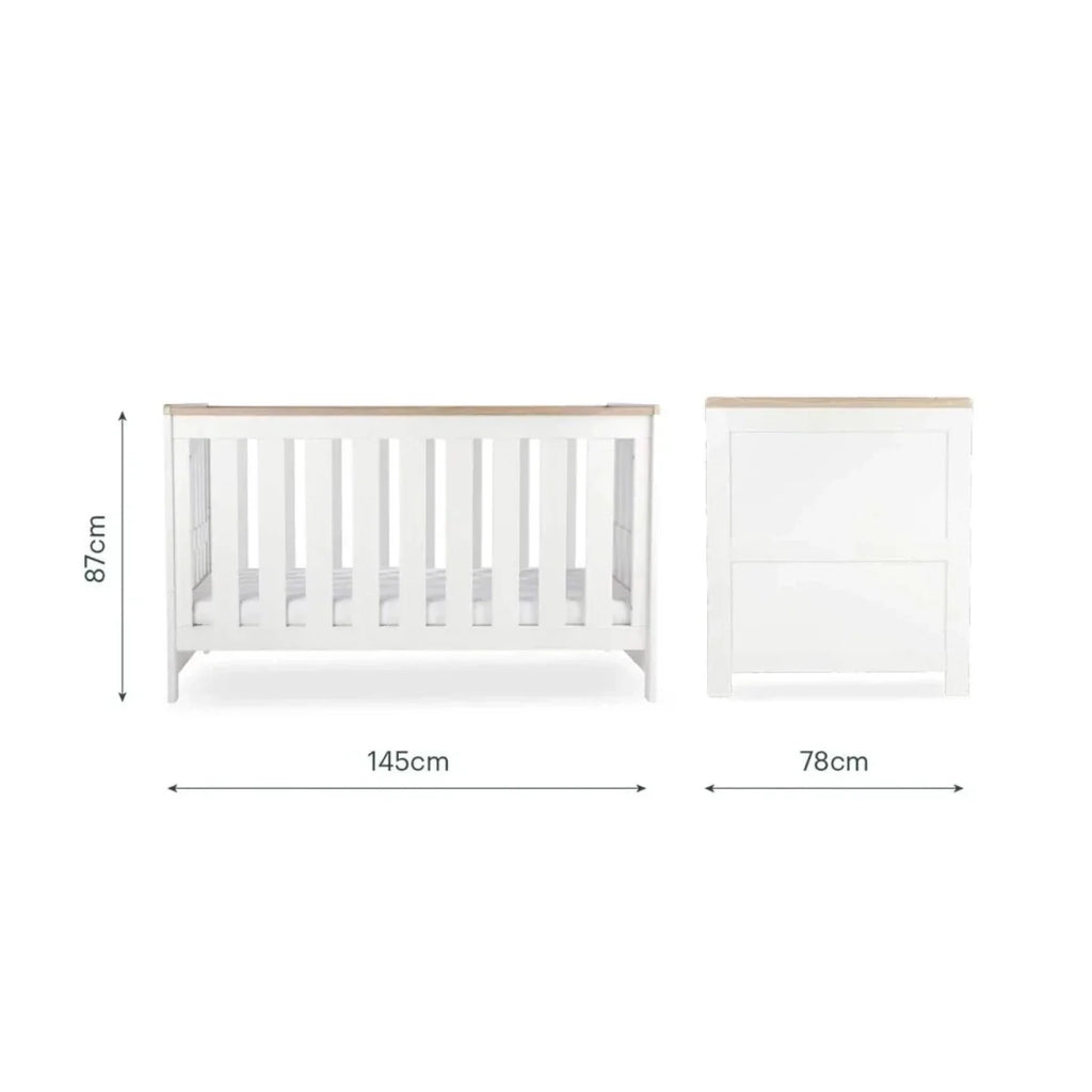 CuddleCo Burford 3 Piece Nursery Furniture Set - White/Oak