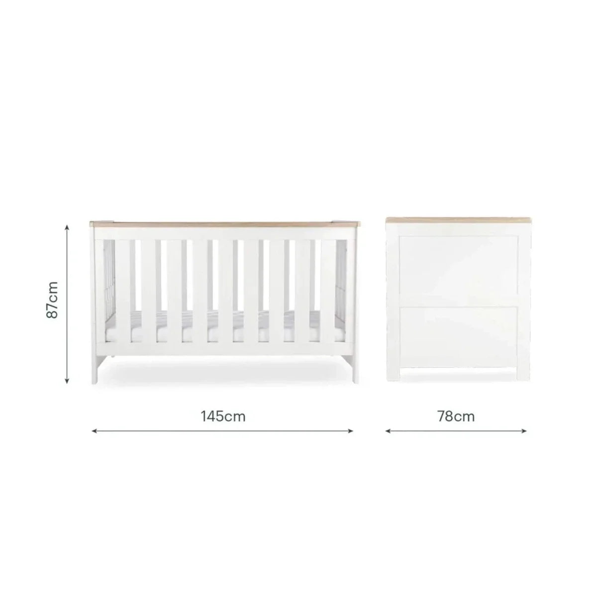 CuddleCo Burford 3 Piece Nursery Furniture Set - White/Oak