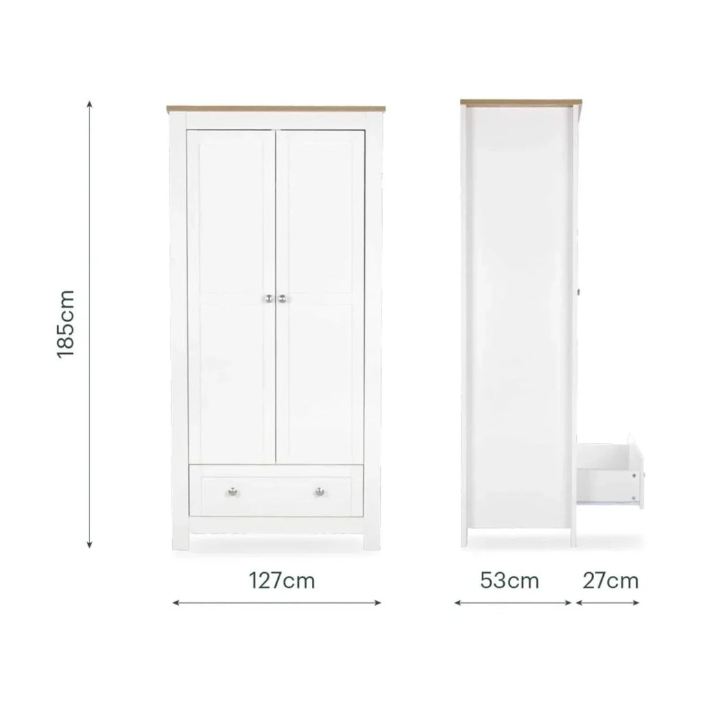 CuddleCo Burford 3 Piece Nursery Furniture Set - White/Oak