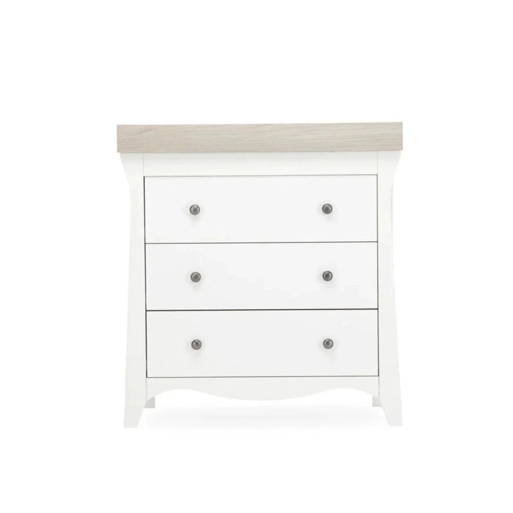 CuddleCo Clara 3 Piece Nursery Furniture Set - White & Ash