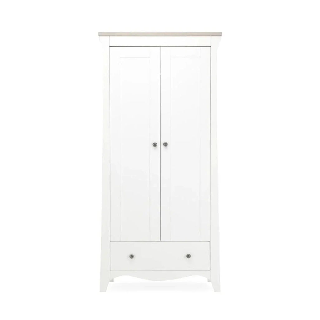 CuddleCo Clara 2 Door Double Wardrobe - White & Ash