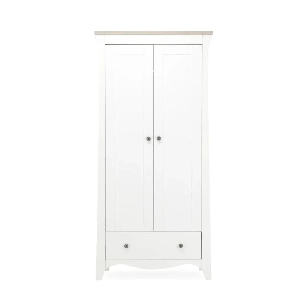 CuddleCo Clara 2 Door Double Wardrobe - White & Ash
