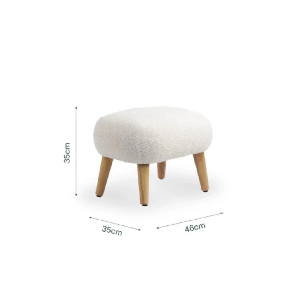 CuddleCo Etta Foot Stool - Boucle Mushroom