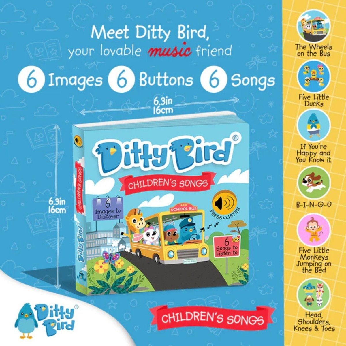 Ditty Bird Children's Songs Book