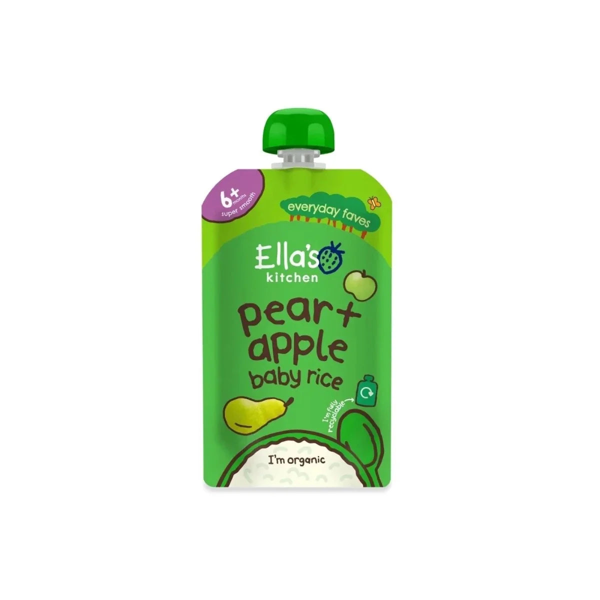 Ella's Kitchen Organic Pear & Apple Baby Rice Baby Pouch 6+ months 120g