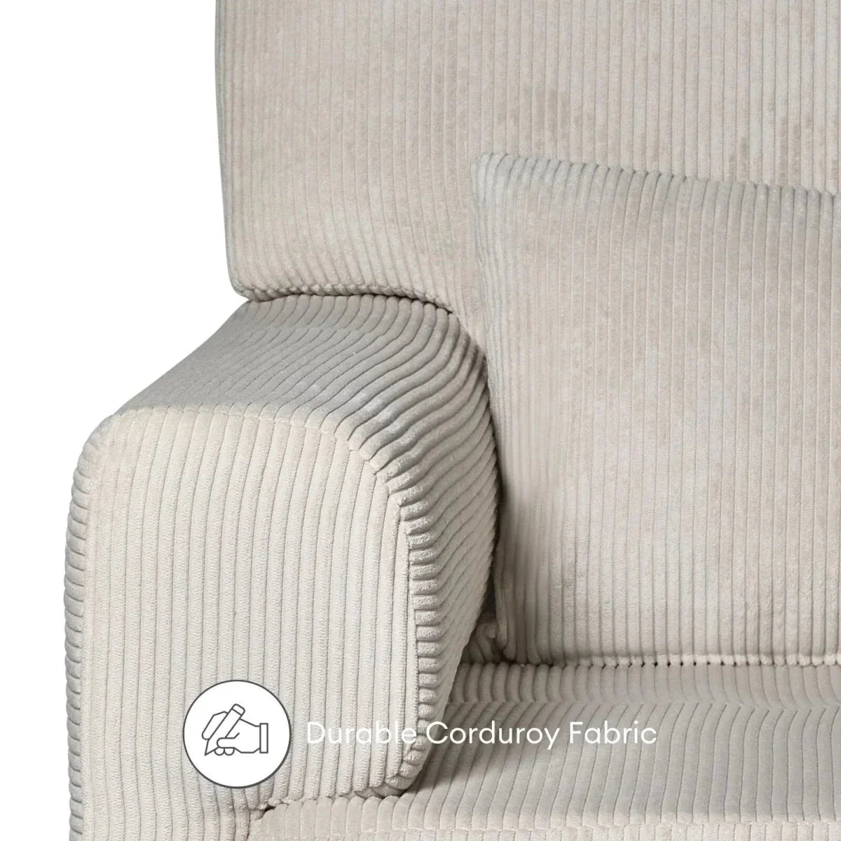 Gaia Baby Serena Nursing Chair and Footstool Set - Ecru Corduroy