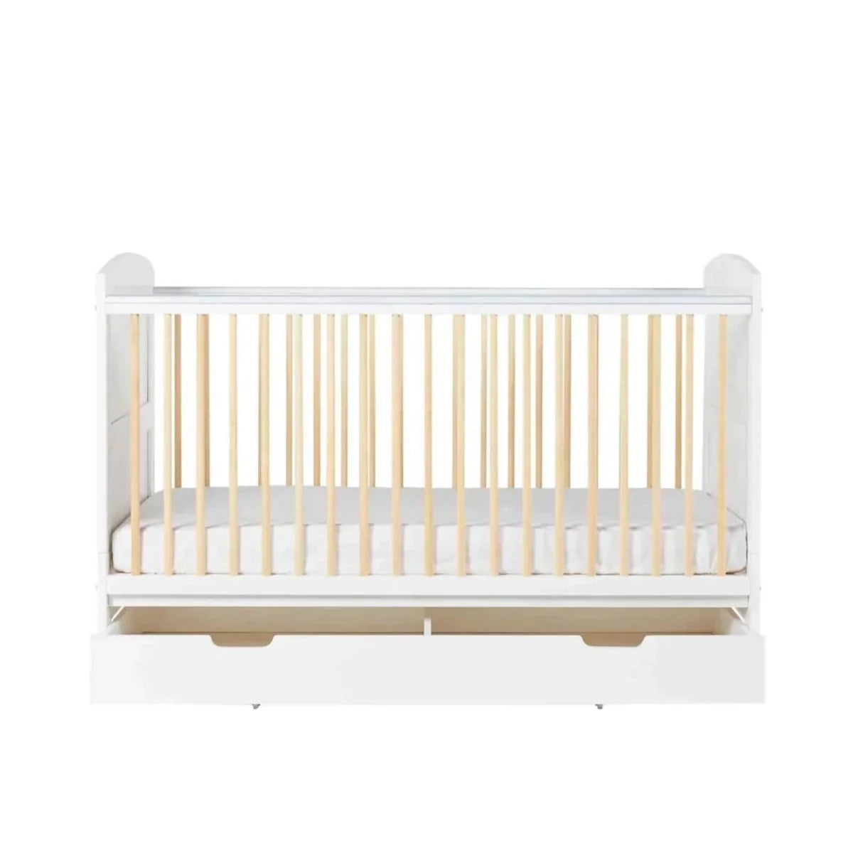 Ickle Bubba Coleby Scandi Cot Bed with Under Drawer Scandi White - Without Mattress