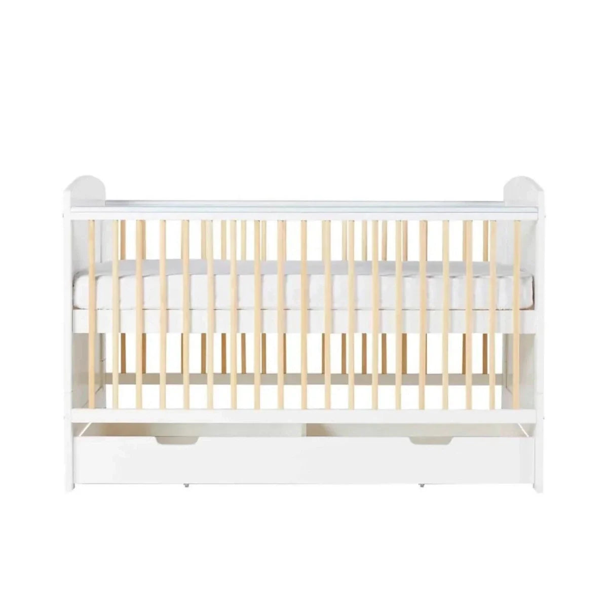 Ickle Bubba Coleby Scandi Cot Bed with Under Drawer Scandi White - Without Mattress