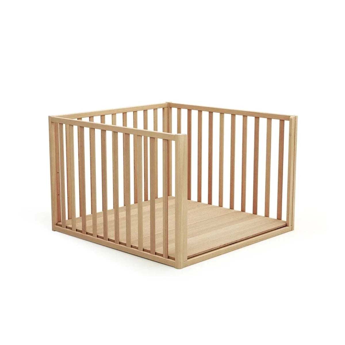 JuraBaby Kasa Convertible Wooden Playpen - Varnished Beech