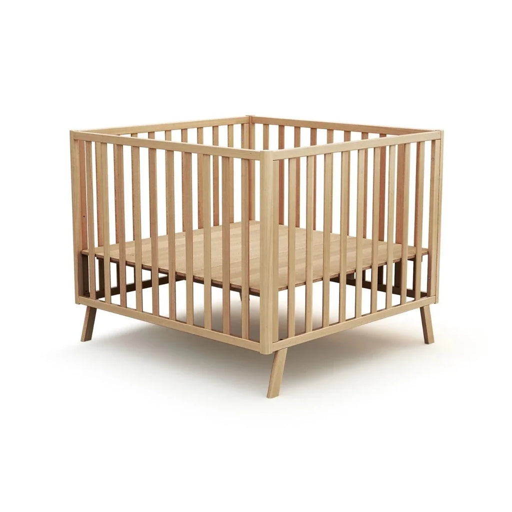 JuraBaby Kasa Convertible Wooden Playpen - Varnished Beech