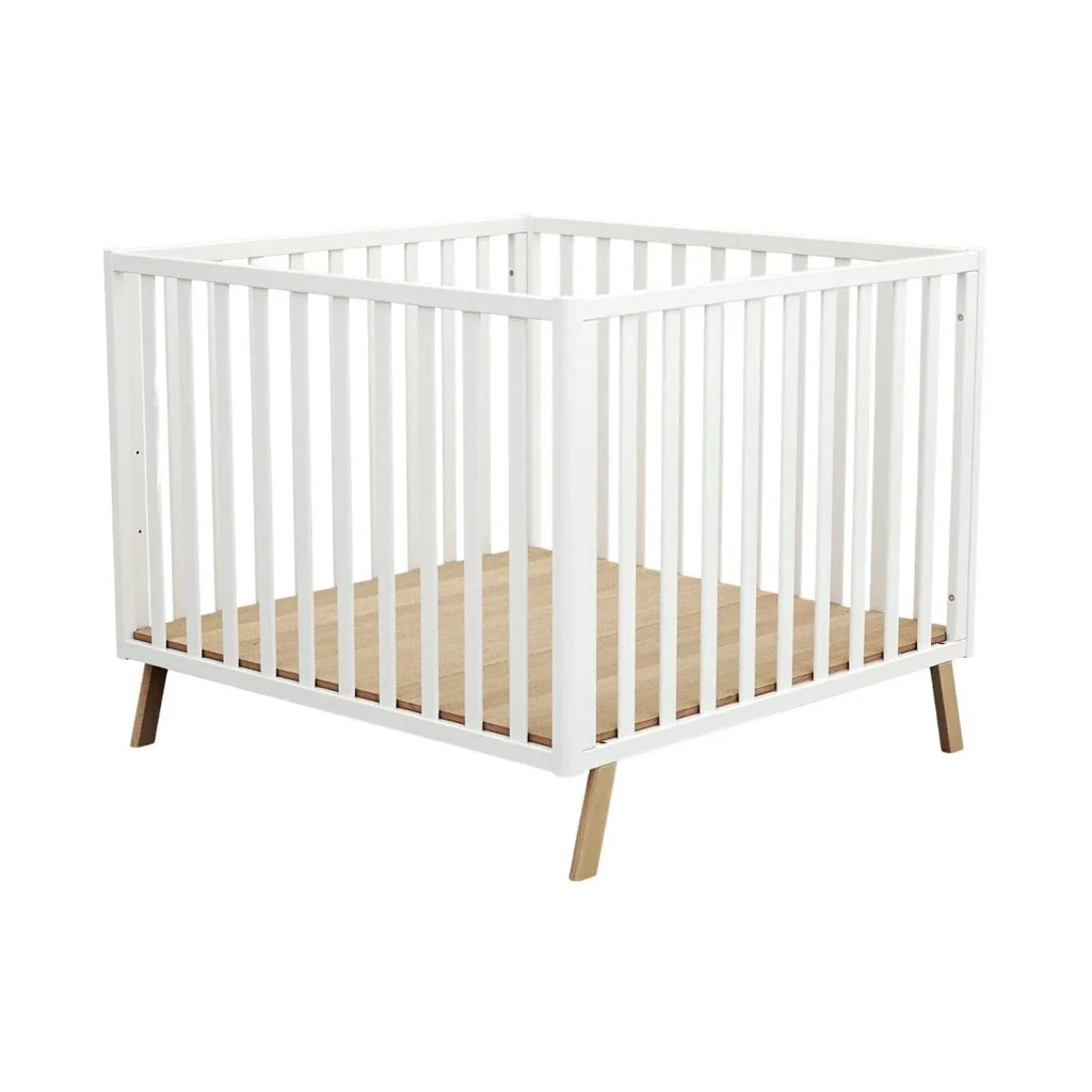JuraBaby Kasa Convertible Wooden Playpen - White