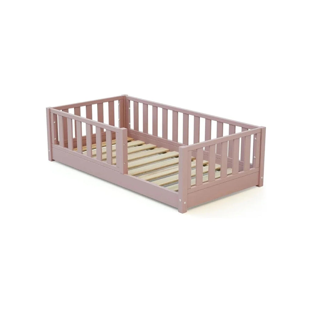 JuraBaby Sonho Mini Wooden Floor Bed 70x140cm - Powder Pink