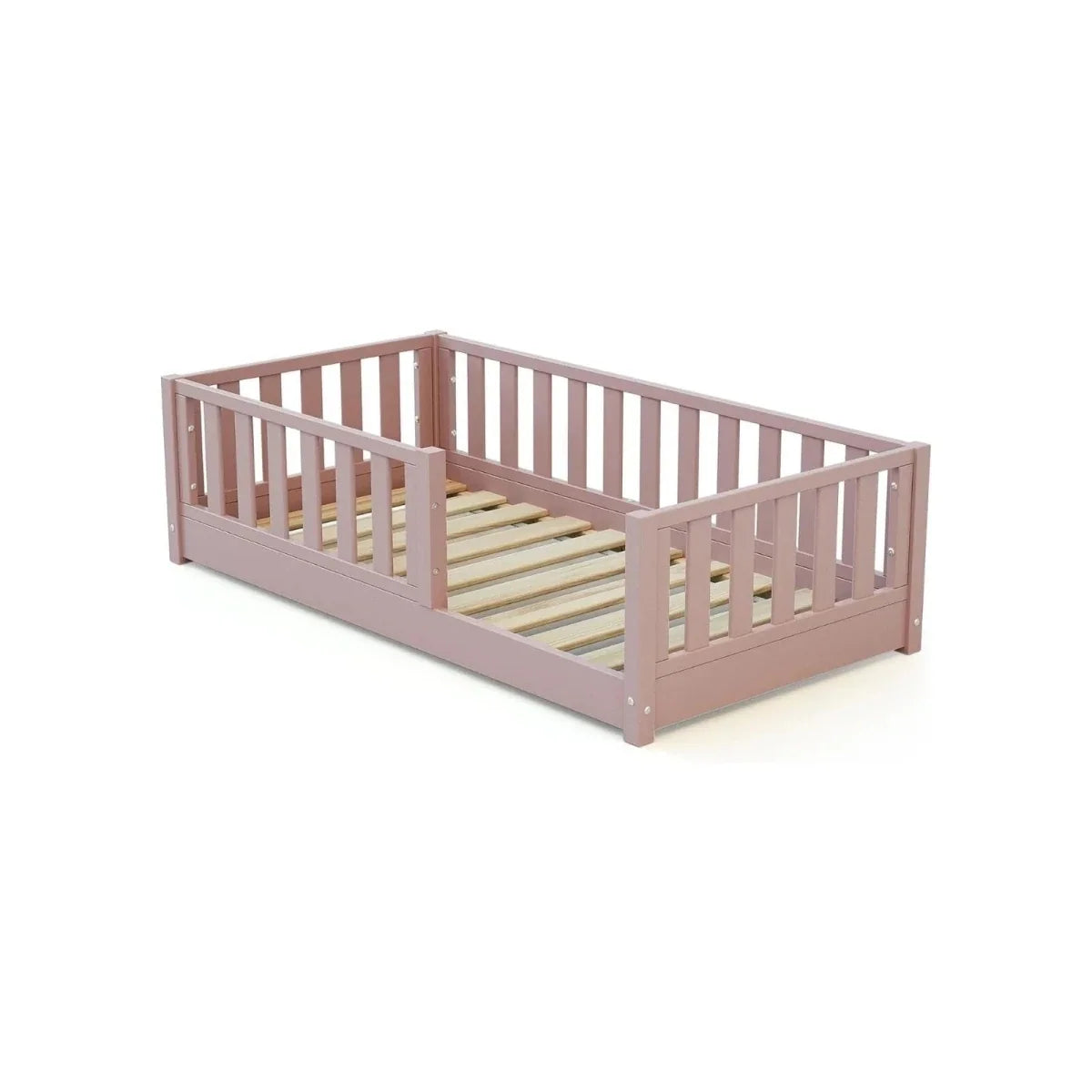 JuraBaby Sonho Mini Wooden Floor Bed 70x140cm - Powder Pink