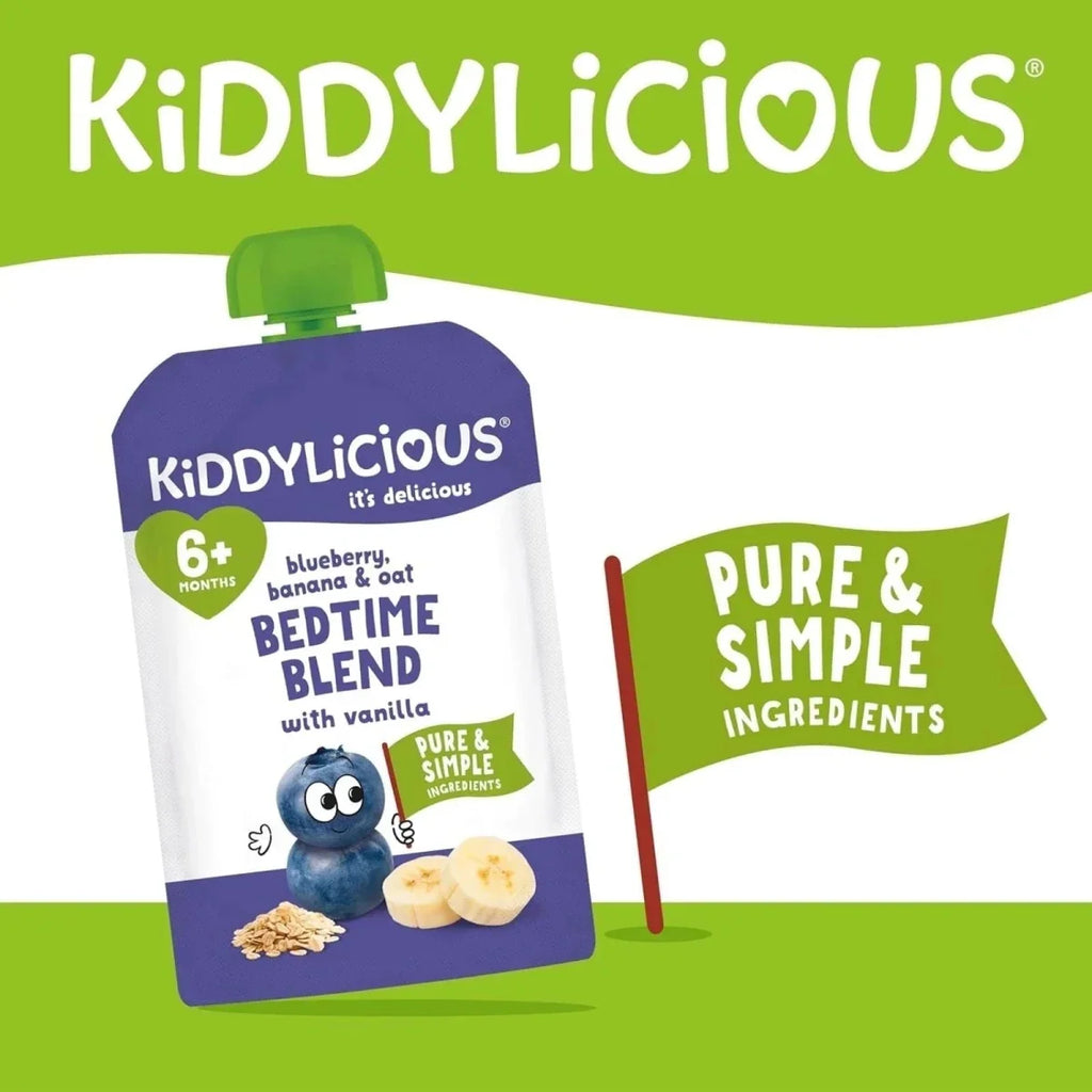 Kiddylicious Pouches Bedtime Blend Blueberry Oat 6+ months 100g
