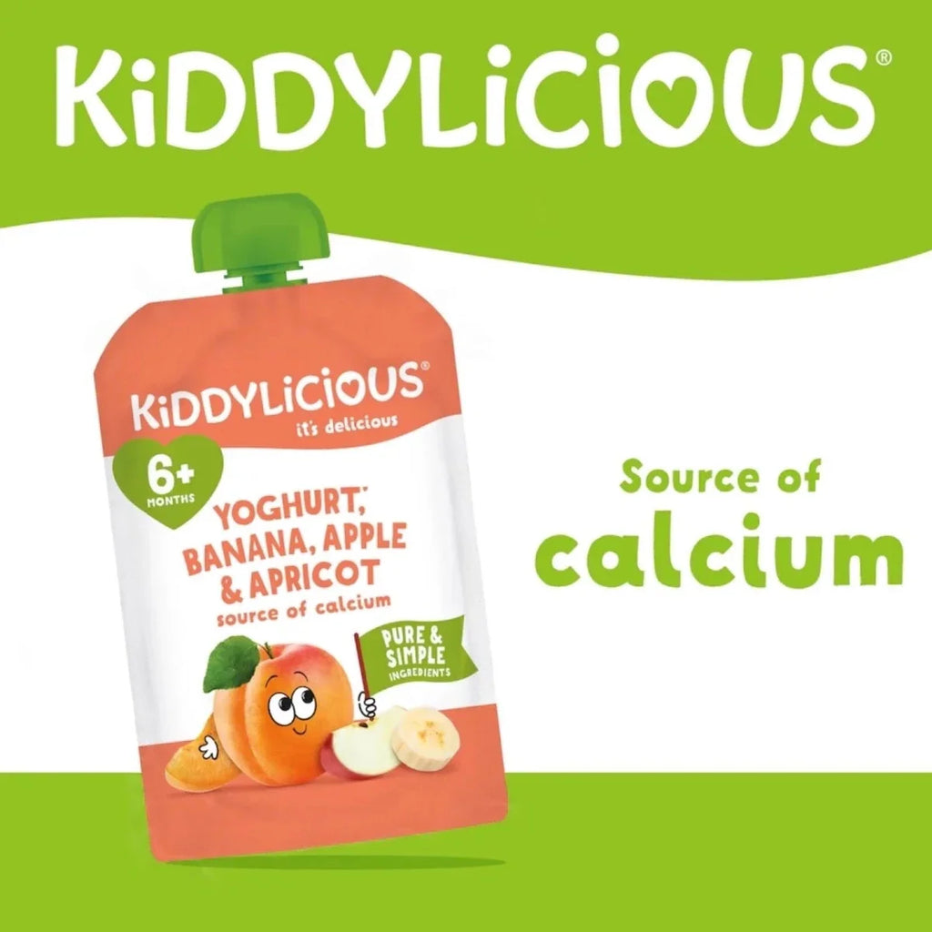 Kiddylicious Pouches Yogurt, Banana, Apple & Apricot 6+ months 100g