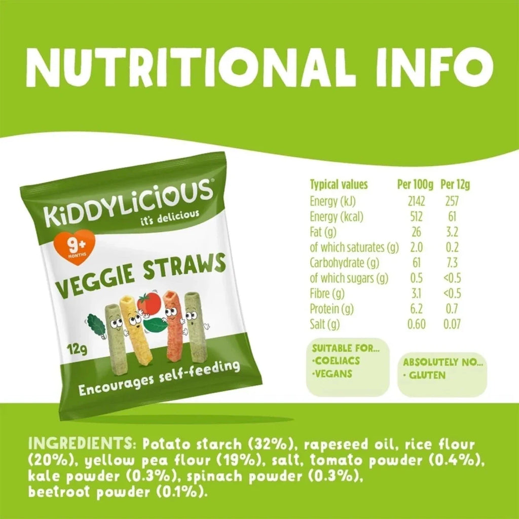 Kiddylicious Veggie Straws 9+ months 12g