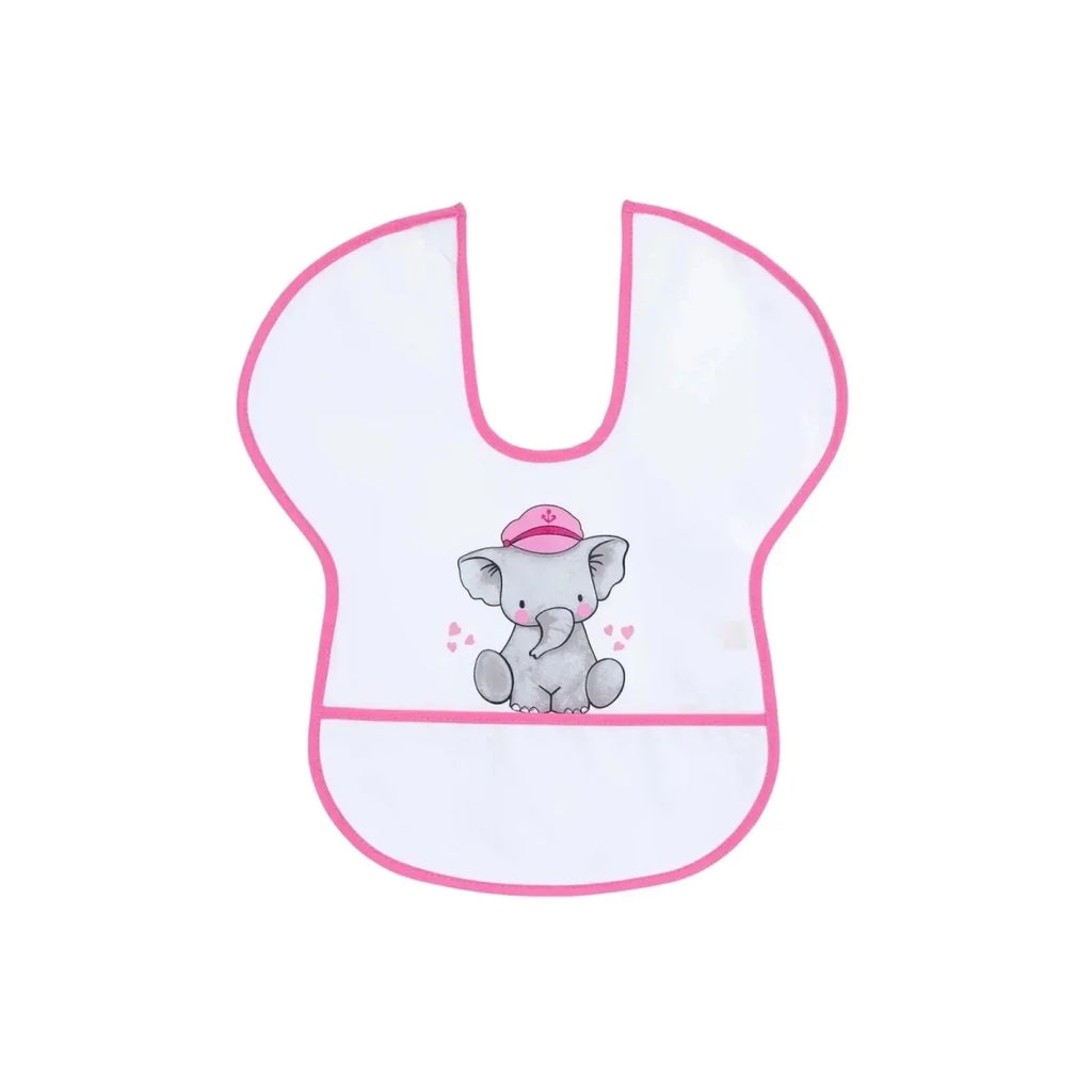 Messy Duck Wipe-Clean Short Sleeve Bib - Cute Elephant