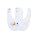 Messy Duck Embroidered Cotton Baby Bib Pack of 2 - Happy