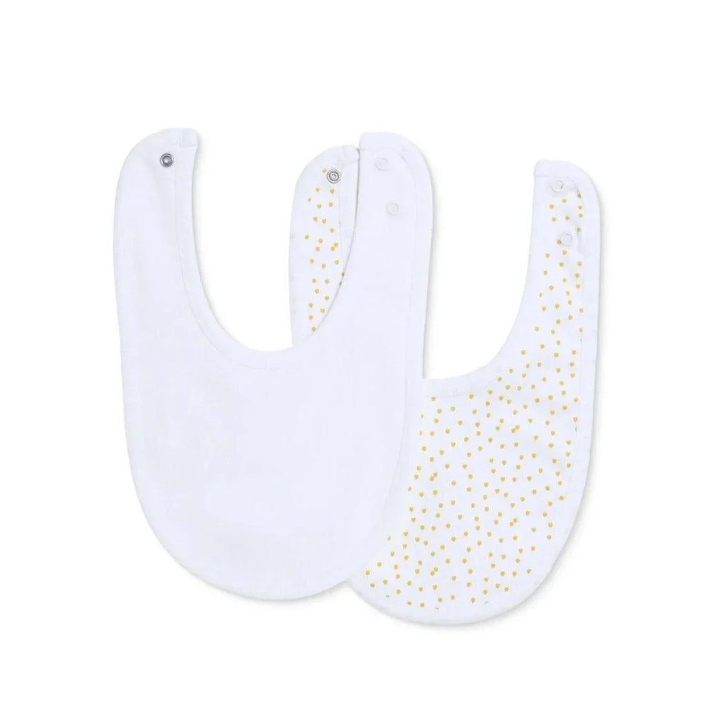 Messy Duck Embroidered Cotton Baby Bib Pack of 2 - Happy