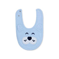 Messy Duck Embroidered Cotton Baby Bib with Ears - Blue