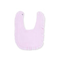 Messy Duck Frilled Muslin Baby Bib - Baby Pink