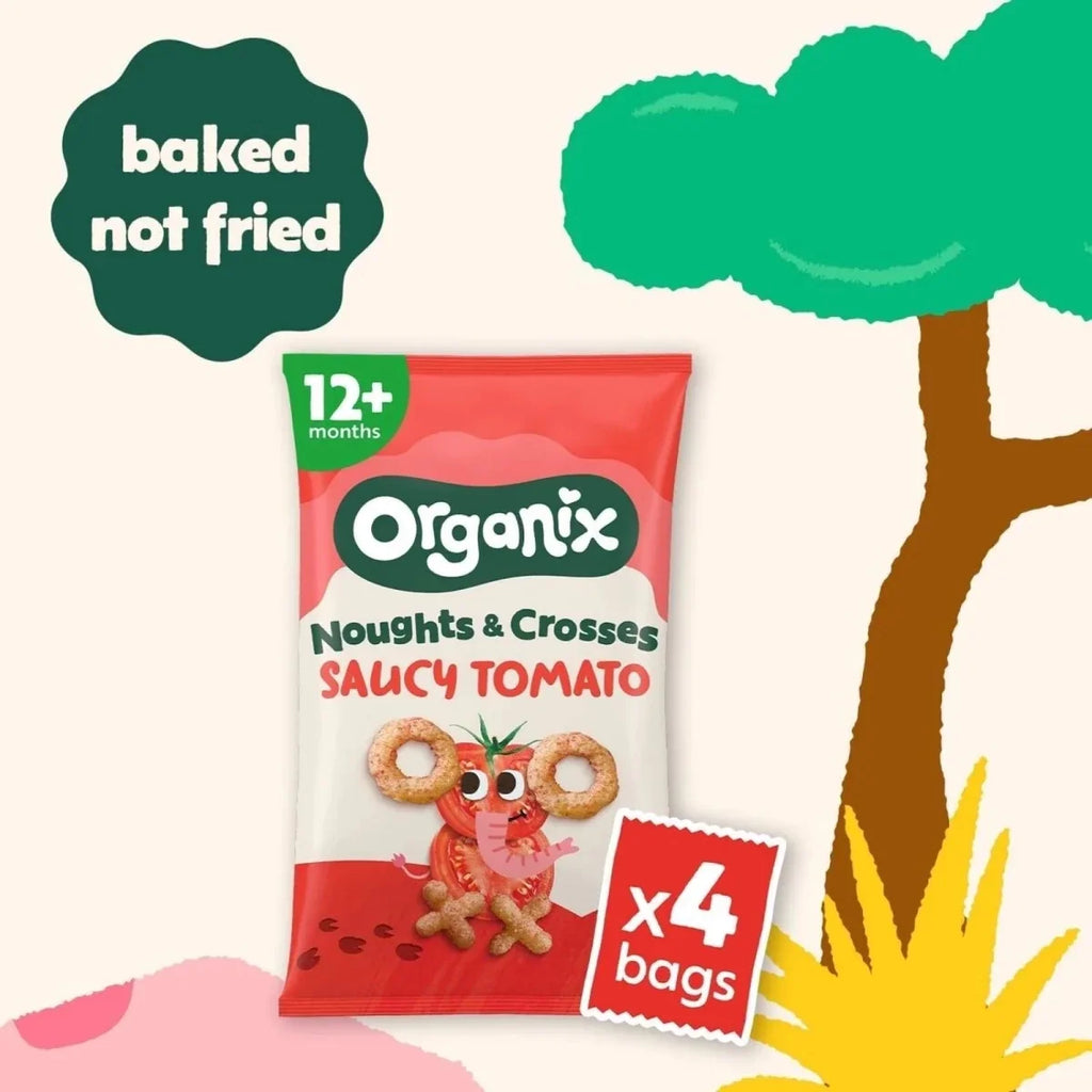 Organix Saucy Tomato Noughts & Crosses Puffs 12+ months 60g (4x15g)