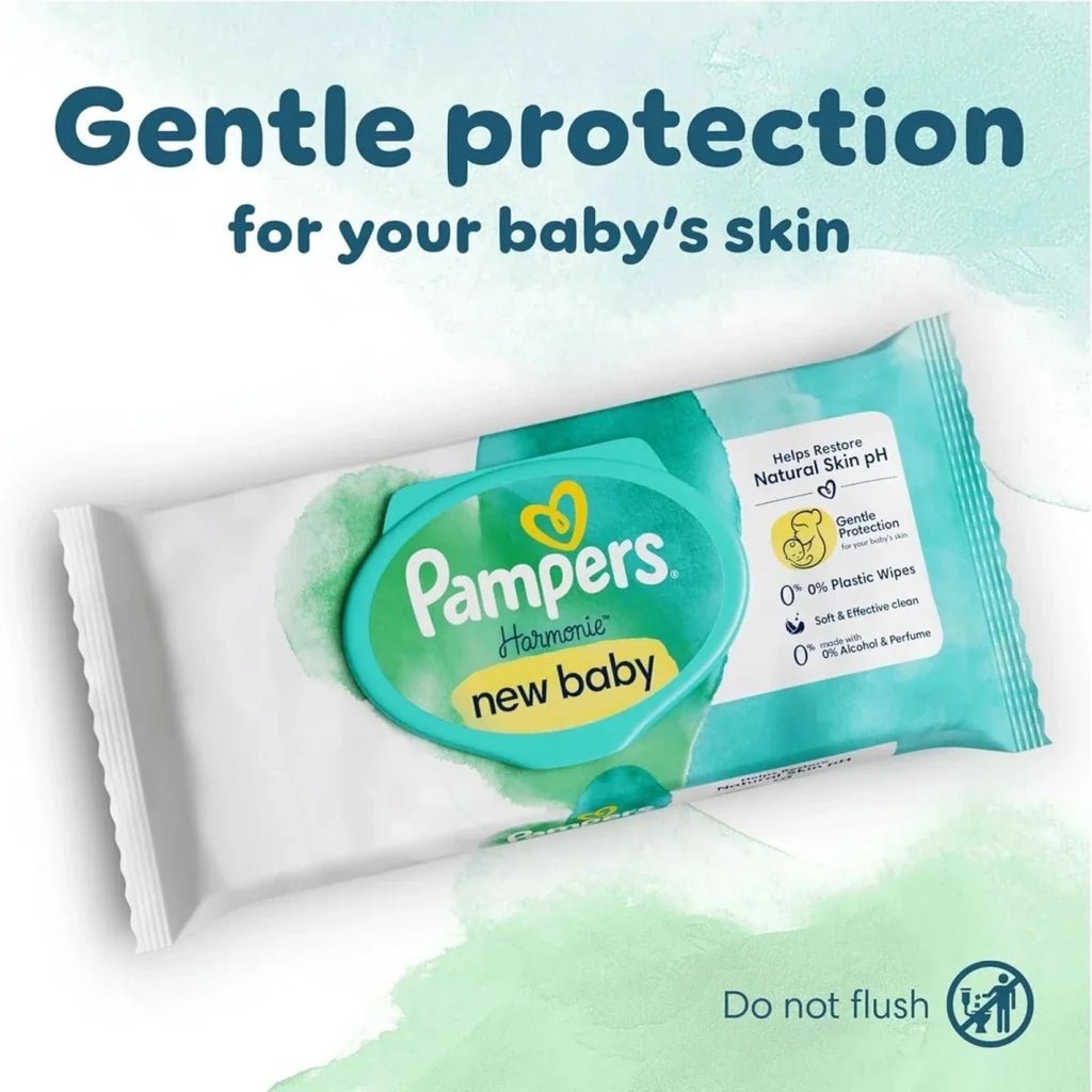 Pampers Harmonie Plastic Free Baby Wipes 14x44 pcs