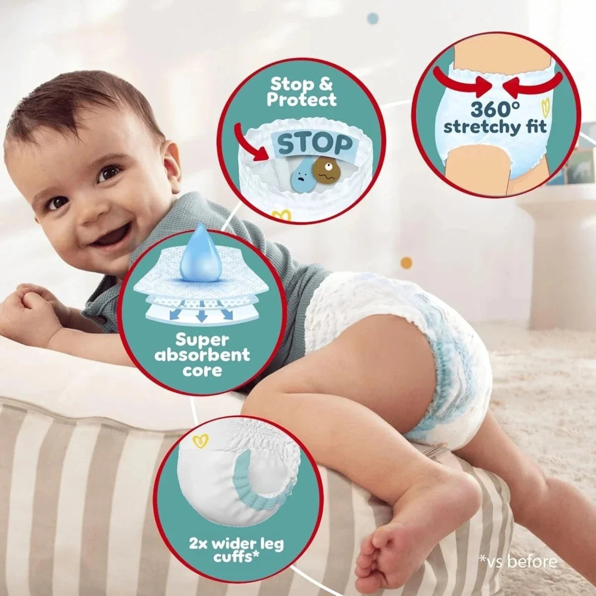 Pampers Baby-Dry Pants Size 7 Jumbo Pack 50 nappies
