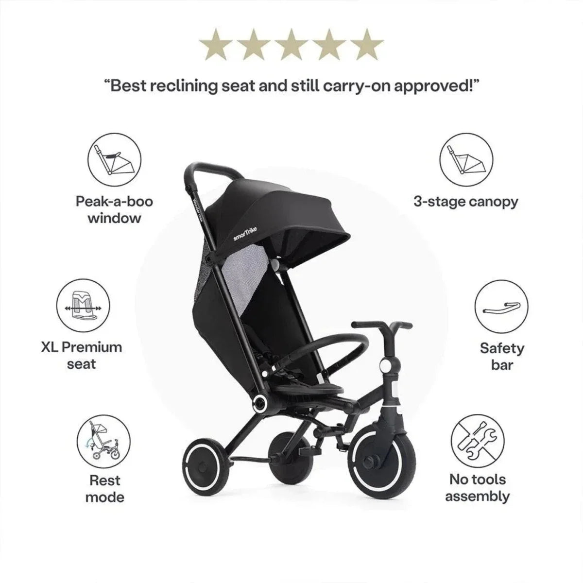 smarTrike Wonder Max Trike - Jet Black