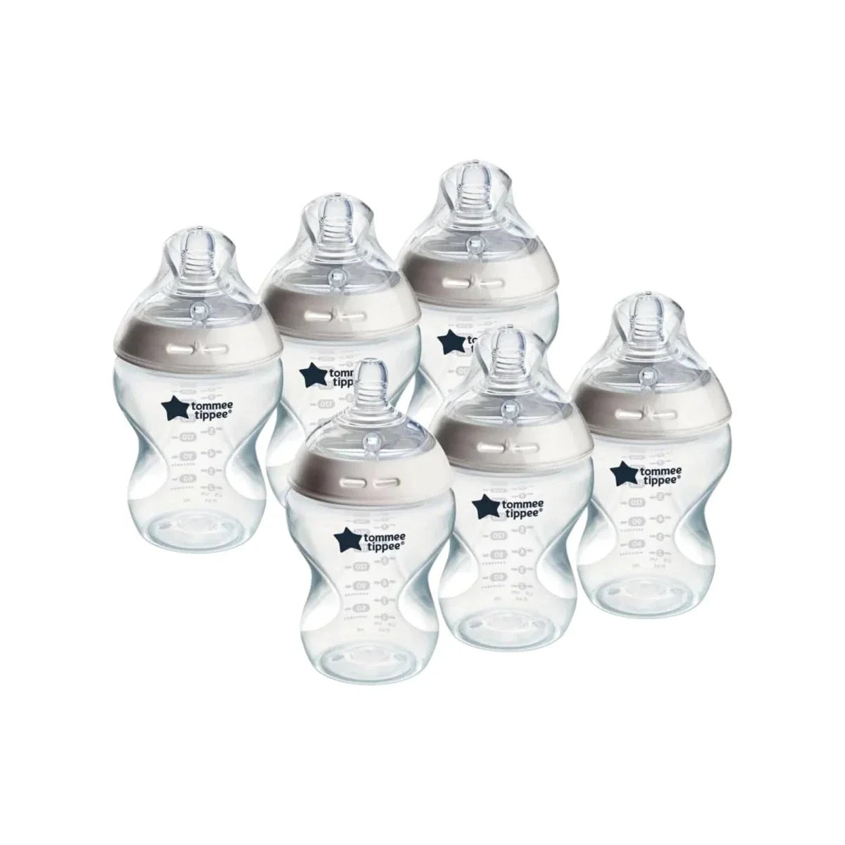 Tommee Tippee Closer to Nature Baby Bottle 260ml 0+ months Pack of 6