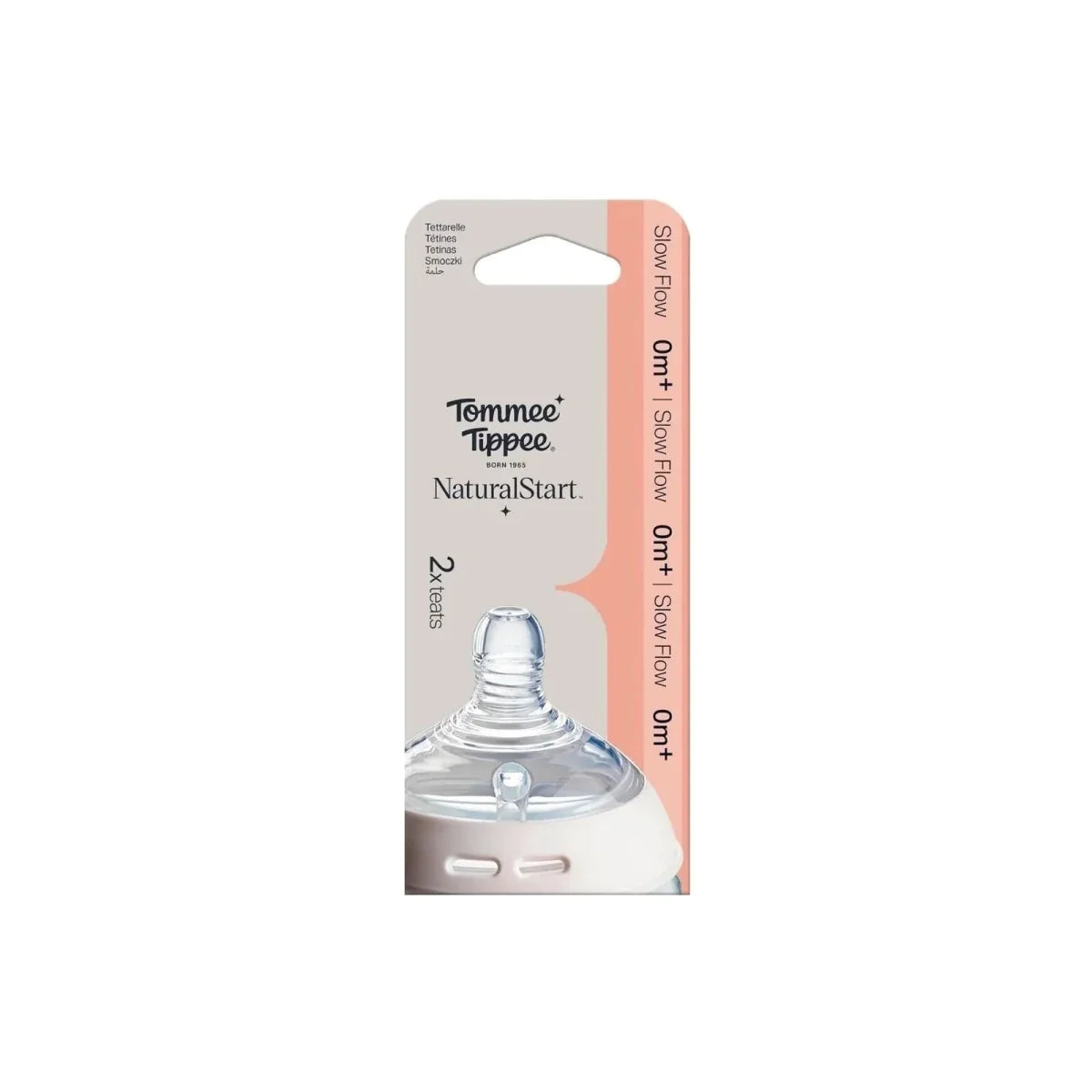 Tommee Tippee Natural Start Baby Bottle Slow Flow Teats 0+ months Pack of 2