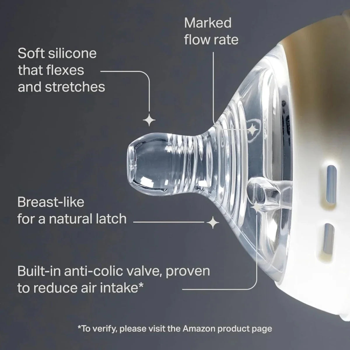 Tommee Tippee Natural Start Baby Bottle Slow Flow Teats 0+ months Pack of 2