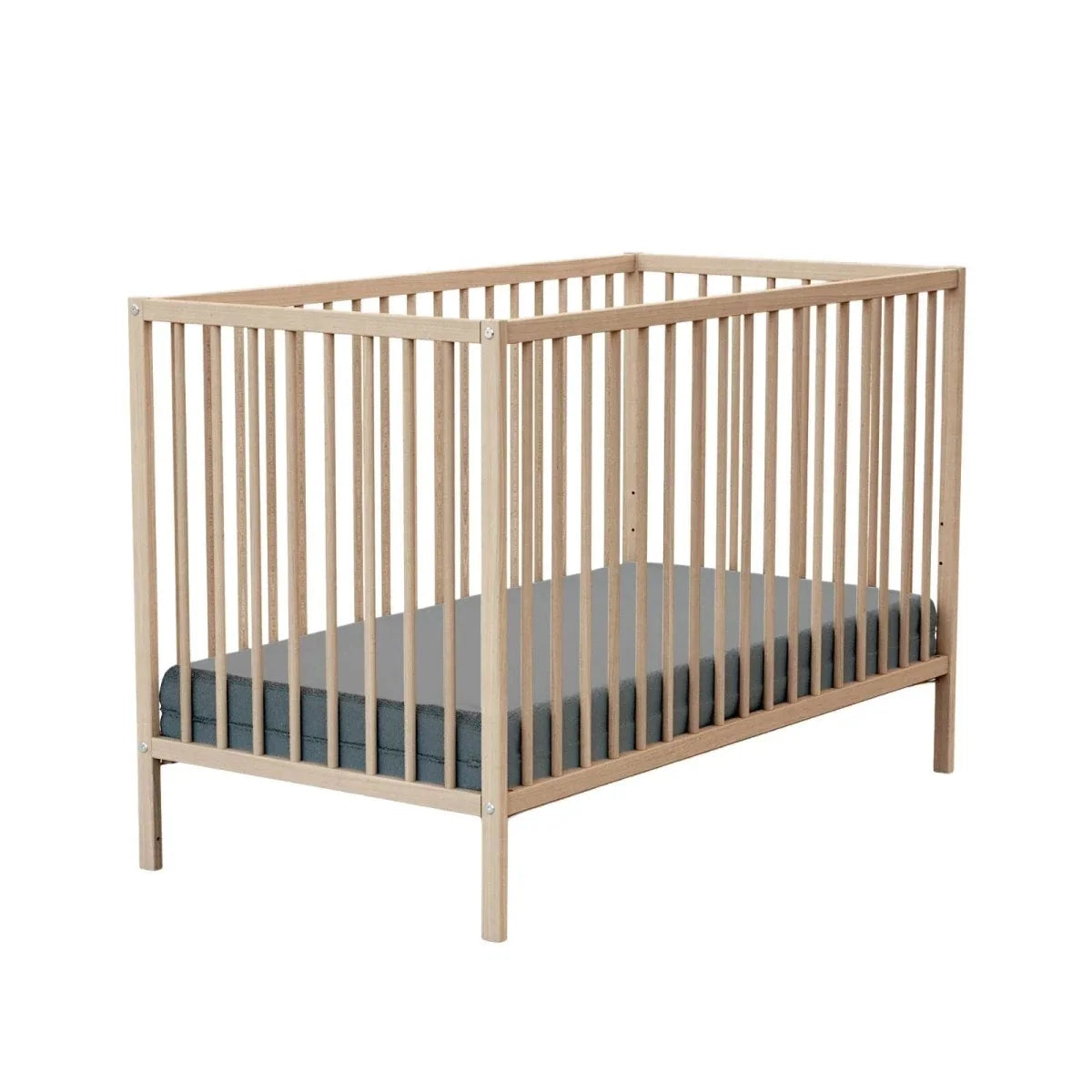 WeBaby One Wooden Cot Bed 60x120cm - Raw Beech