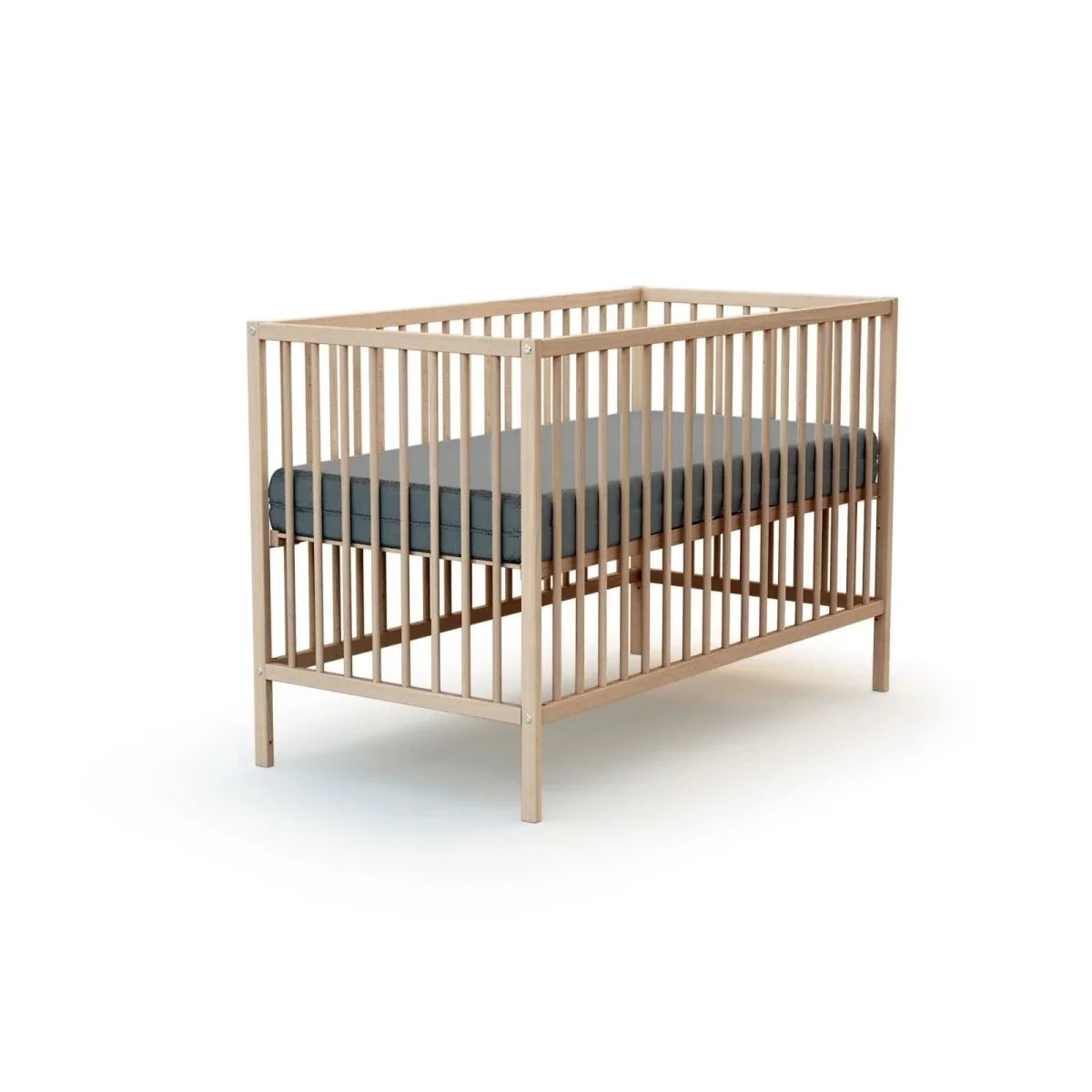 WeBaby One Wooden Cot Bed 60x120cm - Raw Beech