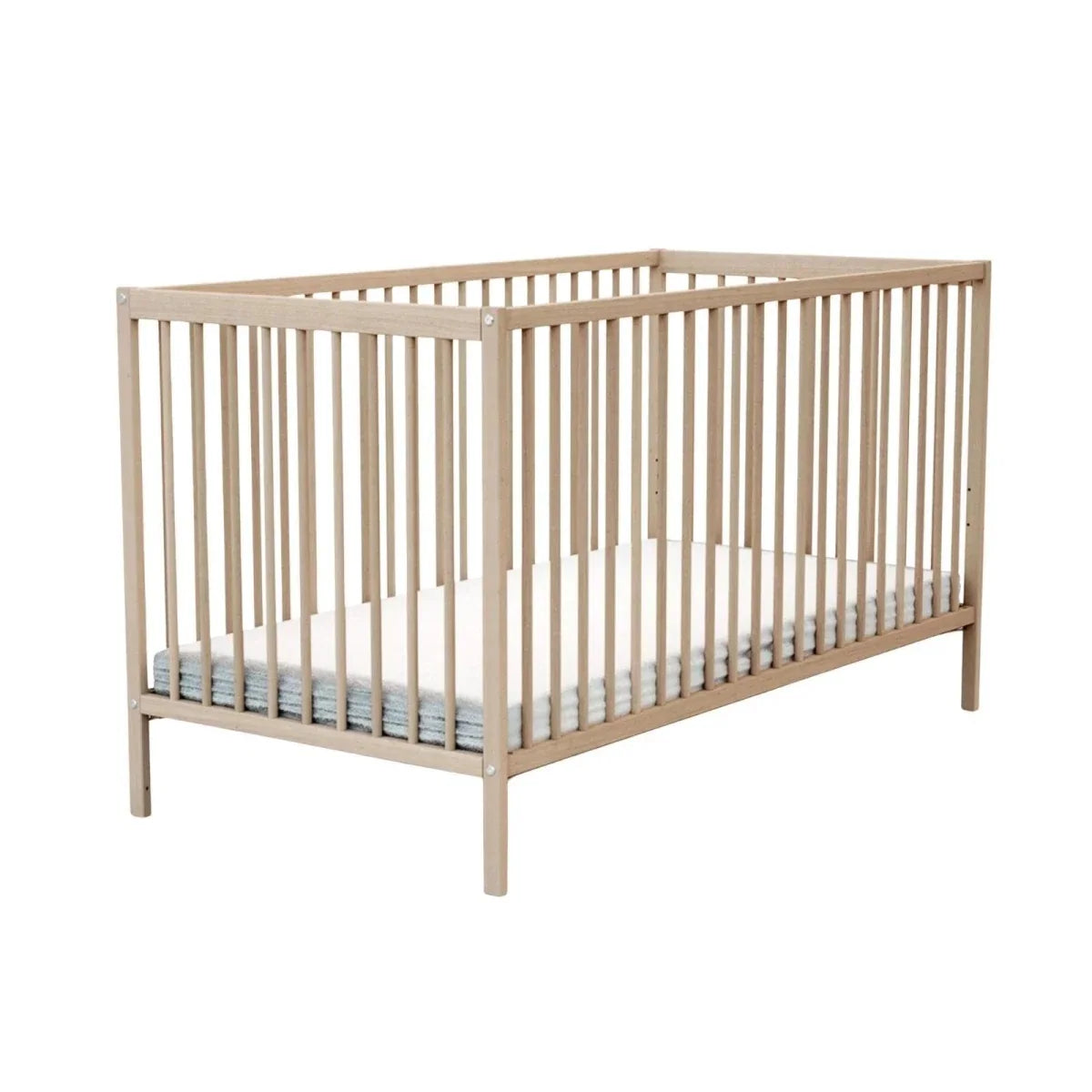 WeBaby One Wooden Cot Bed 70x140cm - Raw Beech
